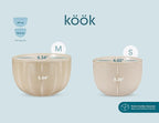 KooK Ceramic Mixing Bowls, Nesting Set of 4, Embossed Kitchen Dishware, Prep, Serving, Gift, Microwave and Dishwasher Safe, 20/44/98/145 oz, Narbonne Collection (Almond)