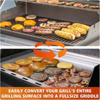 7637 Full-Size Griddle Insert for Weber Spirit I & II 200 Series Gas Grills, Carbon Steel Griddle E210 E220 E215 S210 S220, Flat Top Griddle for Weber, Outdoor Indoor Griddle with Removable Handles