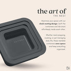 Ceramic Coated Glass Food Storage Container | No PTFE, PFOA, PFAS, and BPA | Reusable Non Toxic Meal Prep Container with Glass Lid | Easy To Store | 8 Cup Square [Onyx]