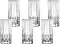 Lorren Home Trends Tall 12 Ounce Drinking Glass-Textured Cut Glass, Set of 6