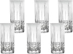 Lorren Home Trends Tall 12 Ounce Drinking Glass-Textured Cut Glass, Set of 6