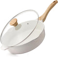 SENSARTE Nonstick Frying Pan Skillet with Lid 3.5/4.5/5QT, Ceramic Saute Pan,Deep Fring Pan Non-toxic Cooking Pot, Stay-cool Handle, Induction Compatible, PFAS Free