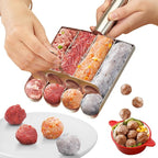 4-Tube Meatball Maker Tool, Stainless Steel Creative Kitchen Making Mold Set with Cutting Spoon, Diy Easy Quick for Meatballs Lover, Washable Home Cooking Tools