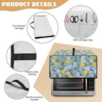 Lemon Daisy Print Toaster Oven Heavy Duty Cover with Pockets, Dust-proof Anti Fingerprint Microwave Oven Cover, Air Fryer Covers for Kitchen Counter (Small-14.5*18.46*9 inches)