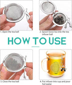 2pcs Tea Infuser,Loose Leaf Tea Steeper Tea Strainer with Cute Cat Charm Stainless Steel Tea Ball Tea Diffuser Tea Infusers for Loose Tea