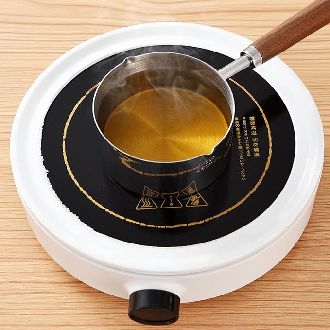 BinaryABC Mini Sauce Pan Cooking Pot, Stainless Steel with Pour Spout, 250ml
