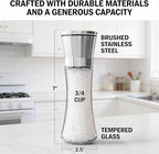 Gorgeous Salt & Pepper Grinder Set — Refillable Stainless Steel & Glass Spice Mill with Adjustable Coarseness — Perfect For Himalayan Or Sea Salts, Fresh Ground Pepper, Or Fresh Spices (1 Pack)