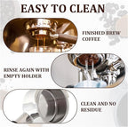 DFD 51mm Bottomless Portafilter Compatible with Gevi Espresso Machine, 51mm Portafilter 3 Ears with Prongs Thickness 4mm Fits for Yabano Included Portafilter Filter Basket Espresso Accessories, slive