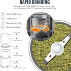 COOL KNIGHT Herb Grinder [large capacity/fast/Electric ]-Spice Herb Coffee Grinder with Pollen Catcher/- 7.5" (Grey)