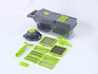Hand Held 12 in 1 Vegetable Kitchen Gadget, Dark Gray: Includes 12 Separate Variations plus a Free Vegetable Peeler