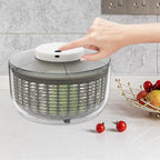 Electric Salad Spinner, Fruit Vegetable Washer Dryer Large 6L Capacity, 6W Multi-Use Lettuce Spinner, Vegetable Dehydrator, for Greens, Herbs, Berries, Vegetables and Fruits