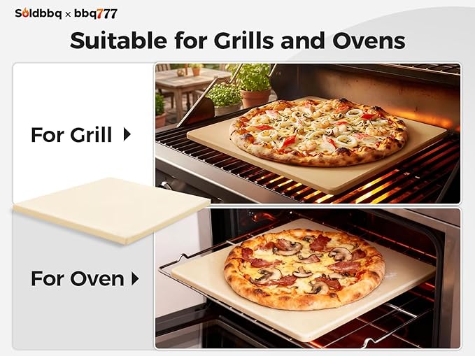 13" Square Pizza Stone Replacement for Ooni Koda Karu & Fyra 12, Cordierite Baking Pizza Stone for Ooni 12 Oven, for Most Grill & Oven, for Bread &Pizza