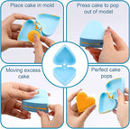 Heart Cake Pop Mold, Blue Plastic Cake Pop Heart Maker Funny Simple Baking Tool Accessories for Home Baking Birthday Party Wedding Desserts