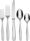 Oneida Silverware Set, Camlynn Mirror 20-Piece Everyday Flatware Set, Service For 4, 18/0 Stainless Steel, Knives Spoons And Forks Sets, Dishwasher Safe, Home and Kitchen Utensils(Silver, 20 Piece)