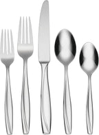 Oneida Silverware Set, Camlynn Mirror 20-Piece Everyday Flatware Set, Service For 4, 18/0 Stainless Steel, Knives Spoons And Forks Sets, Dishwasher Safe, Home and Kitchen Utensils(Silver, 20 Piece)