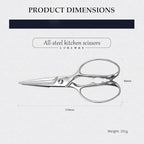 MITSUMOTO SAKARI 8 Inch Kitchen Scissors & Poultry Shears, Heavy Duty All Steel, Removable for Chicken, Fish, Bones