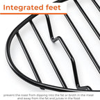 Oval Roasting Rack with Integrated Feet, Non-Stick Coating, Baking Rack Easy to Clean for Cooking, Roasting, Drying, Grilling 10 * 6.5'' inches Black