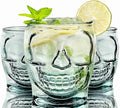 COURONNE CO. Clear Recycled Drinking Glass Tumbler, Perfect for Cocktails, Refreshments & Everyday Use, Restaurant Grade, Crafted without lead-based materials (15.2 Oz, Sugar Skull)