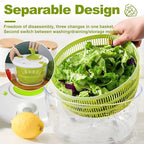 Salad spinner, vegetable and fruit washing dryer, lettuce spinner, for washing fruits, vegetables, pasta, green, 5L