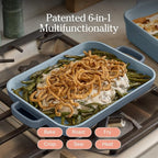 Our Place Mini Griddle Pan - 2 Quart Nonstick Ceramic Sheet Pan & Stovetop Griddle with Handles | Toxin-Free Cast Aluminum | Oven Safe up to 450°F | Blue Salt