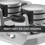 Waring Commercial WW300BX Double Side by Side Belgian Waffle Maker, Coated Non Stick Cooking Plates, Produces 75 Waffles Per Hour,208V, 2700W, 6-15 Phase Plug