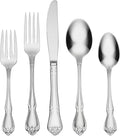 Oneida Silverware Set, True Rose 20-Piece Everyday Flatware Set, Service For 4, 18/0 Stainless Steel, Dishwasher Safe, Knife Spoons And Forks Set, Home And Kitchen Utensils (Silver, 20 Piece)
