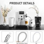 Stainless Steel Milk Pipe Casing with HP3 Adapter, Compatible with Jura Coffee Machine Models:Z8/Z6/Z10/J6/J8/S8/S80/E8/E8 Chrome/GIGA X8cG2/X8G2/GIGA X3cG2 /X3G2/X8/X10/WE8/GIGA 10