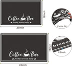 CooRug Absorbent Coffee Mat, Fashion Dish Drying Mat for Kitchen Counter Coffee Bar Accessories Espresso Machine Dish Rack 12" x 20" Black