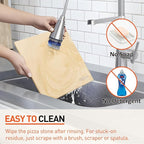 Arcedo Pizza Stone for Oven and Grill 13 Inch, Baking Stones for Bread Thermal Shock Resistant 13x13 Square Pizza Grilling Pans Replacement with PE Scraper