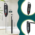 Copkim 6 Set Waterproof Food Thermometer for Water, Liquid, Candle and Cooking Digital Meat Thermometer with Long Probe Instant Read for Kitchen BBQ Grill Candy (Black,Red)