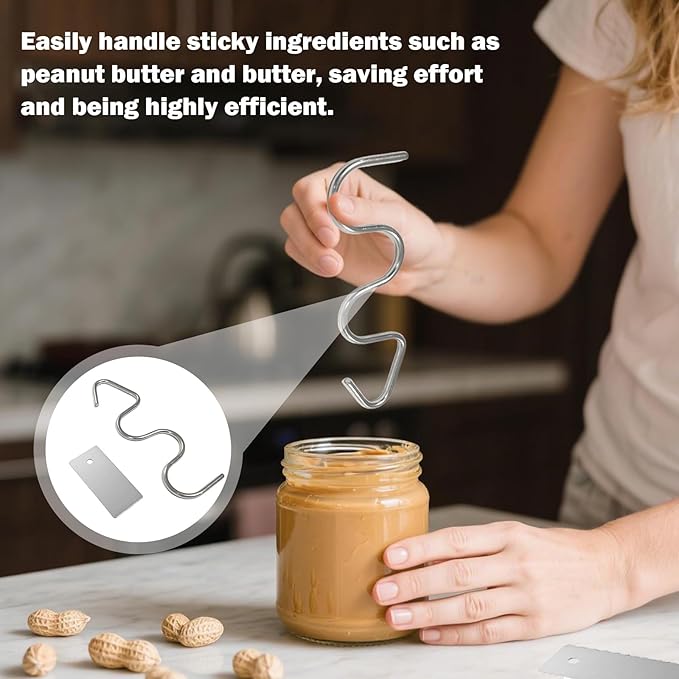 Peanut Butter Stirrer,Mixer Tool, Multipurpose Stainless Steel Nut Butter Manual Churner Gadgets,Nut Butter Stirrer Tool For Mixing Various Butter,Peanut,Almond For Kitchen,Dishwasher Safe(4 Pcs)