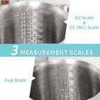 Newness Measuring Cup, [Upgraded, 3 Measurement Scales, Including Cup Scale, ML Scale, Ounce Scale], Stainless Steel Measuring Cup with Marking with Handle, 32 Ounces (1.0 Liter, 4 Cup) (Pack of 2)
