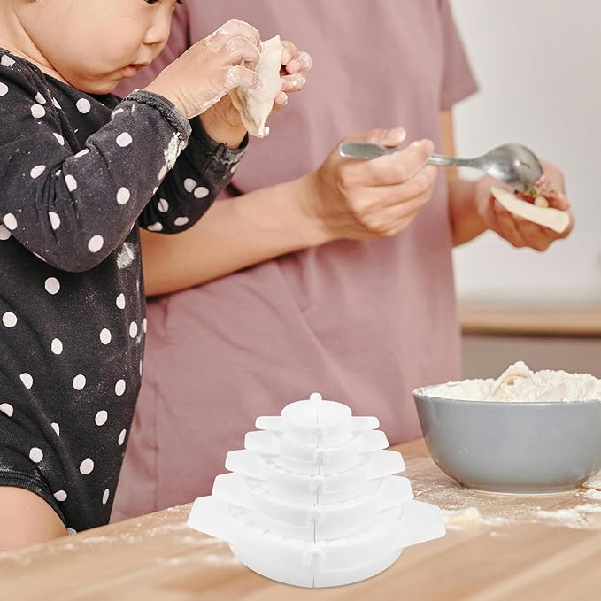 BESPORTBLE 5pcs Plastic Dumpling Mold Set, Ravioli Maker Press, Empanada Dough Wrapper Tool for Chinese Dumplings and Pastry, Kitchen Gadget for Home Cooking