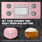Heart Shaped Pink Rice Cooker, Small Multifunctional Peach Heart Shape 300W High Power, Preset Timer, Automatic Heat Preservation, Cute Rice Cooker for New Year, Valentine's Day Gifts (1.8L, 4Cups)