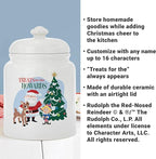 Let's Make Memories Personalized Rudolph Family Treats Cookie Jar-For Her- Kitchen Christmas Decor