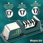VIDOME Professional Electric Knife Sharpener with 100% Diamond Abrasives, 3-Stage Precision Angle Guides, Champagne Gold, for Kitchen Straight Edge and Ceramic Knives