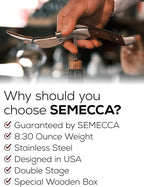 Semecca® Wine Opener – Professional Waiter’s Corkscrew, Double Hinged Wine Key, Wine Bottle Opener with Wooden Gift Box, for Wine Lovers