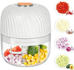 Electric Garlic Chopper, Mini Portable Veggie Chopper, 250ML Garlic Grinder Masher Onion Grinder, Blender to Vegetable, Wireless Food Processor for Ginger, Chili, Fruit, Meat, etc
