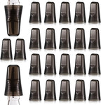 Chengu 24 Pieces Liquor Bottle Covers Pour Spout Covers Bar Toppers for Bottles Universal Pour Dispenser Dust Translucent Silicone Rubber Spout Caps for Bar Home Kitchen Tools Supplies (Black)