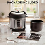 Sweetcrispy 16-in-1 Electric Pressure Cooker 8QT, 12-Preset Multi Cookers with Ceramic Pot, Slow Cook Rice Steamer Sauté Soup Yogurt Maker and More, Recipe Book