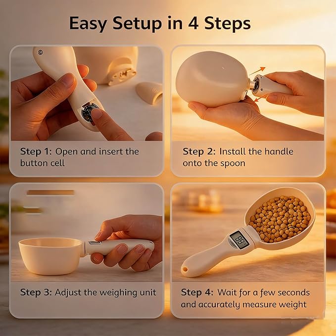 2026 New Electronic Measuring Spoon with LCD Display, Digital Measuring Spoon Scale for 1 Gram to 800 Grams Precision, Food Measuring Scale for Cooking, Baking, Coffee and Pet Portion Control
