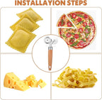 Pastry Double Cutter Wheel for Kitchen, Stainless Steel Pasta Cutter Wheel Tool with Double Roller for Making Pasta, Pizza, Ravioli, Cookie Cutter, Enhance Your Culinary Artistry