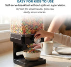 Honey-Can-Do Zevro Compact Dry Food Dispenser, Single Control, Black/Chrome