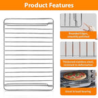 Countertop Toaster Oven Accessories for Hamilton Beach Convection Oven, 12.6×9 IN Food Grade Stainless Steel Toaster Oven Accessories Wire Rack, Dishwasher Safe
