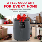 Dash Digital Tasti-Crisp™ Air Fryer - Compact Electric Digital Fryer With Auto Shut-Off Feature - Ideal for Small Spaces - AirCrisp® Technology - 2.6 Quarts - Cool Grey