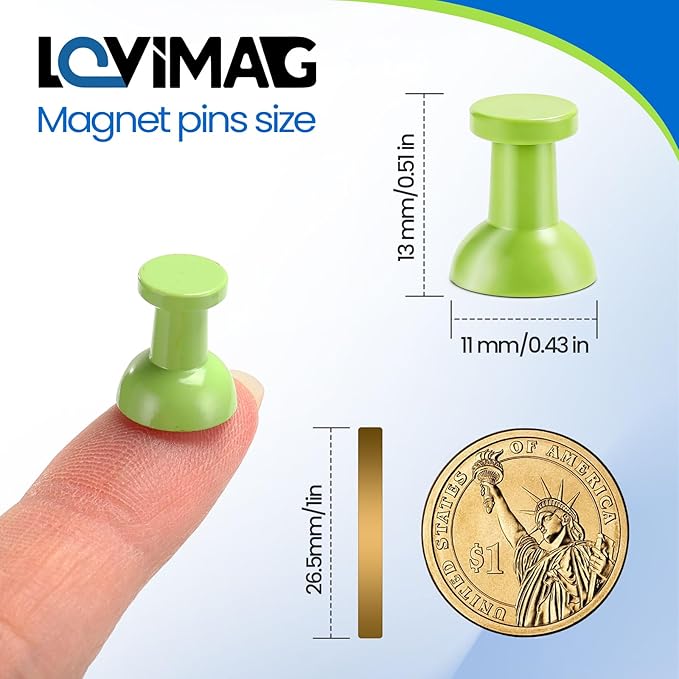 LOVIMAG Fridge Magnets 20Pcs Refrigerator Whiteboard Small Strong Magnet Classroom Kitchen Accessories Decorative Locker Set Decor Must Haves Office Calendar Refrigerador Magnetic Cute Crafts Green