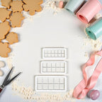 6Pcs White Square Cookie Cutter Set, Geometric Multicutter Square Cake Fondant Cutter, Cookie Cutter Biscuit Cutters Cake Decorating,Baking Tools and Accessories(3 Size）