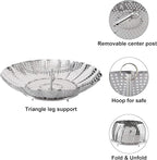 Zocy Steamer Basket, Stainless Steel Vegetable Steam Baskets for Steaming Cooking Expandable to Fit Various Size Pot (5.5" to 9.3")