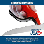 AccuSharp Compact Super Sharpener, Quick Restore & Repair General Purpose Scissors and Kitchen Knives, Easy & Safe, Made in the USA