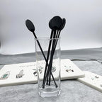 100Pcs Cocktail Swizzle Sticks, 7 Inches Disposible Plastic Disc Top Drink Stirrers Black Drinks Mixing Rod for Coffee Milk Cocktail Whiskey Beverage Bar (Black)